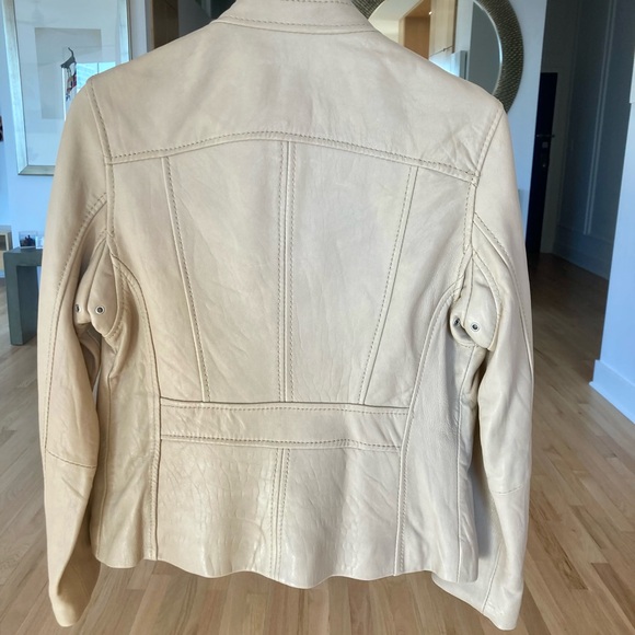 Michael Kors Beige Leather Jacket - Picture 7 of 10